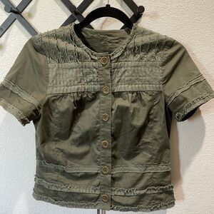 Stylish Olive Green Short-Sleeve Vest